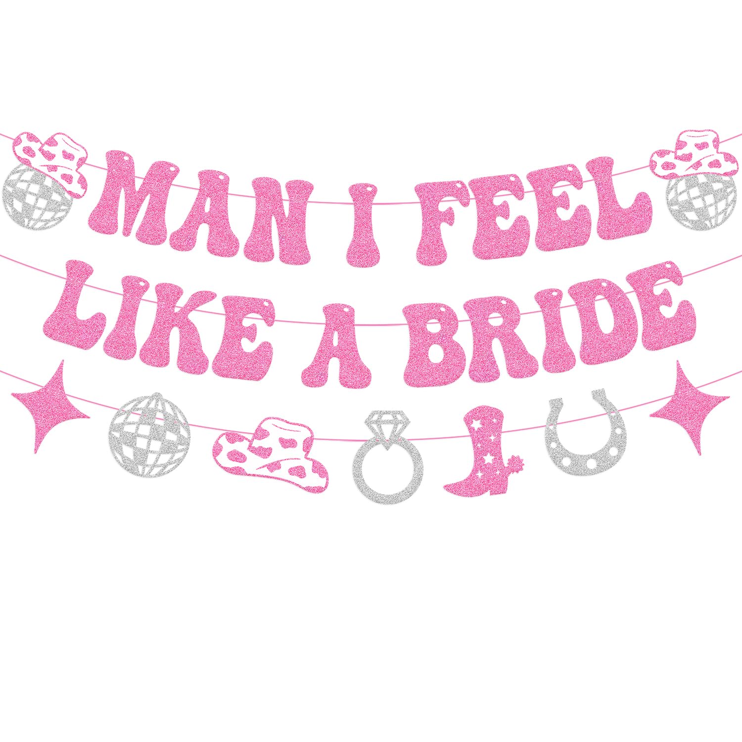 Man I Feel Like A Bride Banner Last Rodeo Bachelorette Party Decorations for Western Cowgirl Bridal Shower Wedding Party Supplies