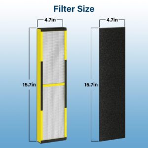 FLT4825 Replacement Filter B Fit for Germ Guardian Air Purifier, ac4825e Replacement Filter Fit for ac4825 AC4825 AC4300 AC4900 AC4825DLX AC4850 CDAP4500 AP2200, 4 True HEPA + 8 Carbon Filters