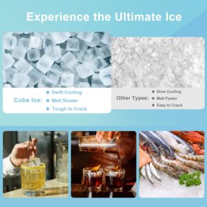 COTLIN Commercial Ice Machine Maker 500Lbs/24H with 350Lbs Storage Bin, 22" Industrial Ice Maker Ice-Ready in 8-15mins, SECOP Compressor, Cube Ice Maker Machine for Bar/Restaurant/Cafe