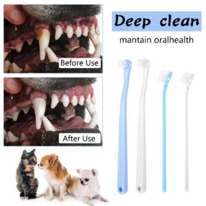 Teaaha 4 Pack Small Dog Toothbrush Super Soft Round&Pointed Puppy Tooth Brush with Soft Bristles for Dogs Cats and Kittens Teeth Cleaning & Protecting, Pet Dental Convenient Care Tooth Brushing Kit