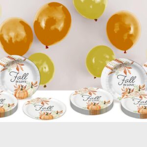 Birthday Galore Fall in Love Bridal Shower Party Supplies Large 9" Paper Plates in Bulk 32 Piece