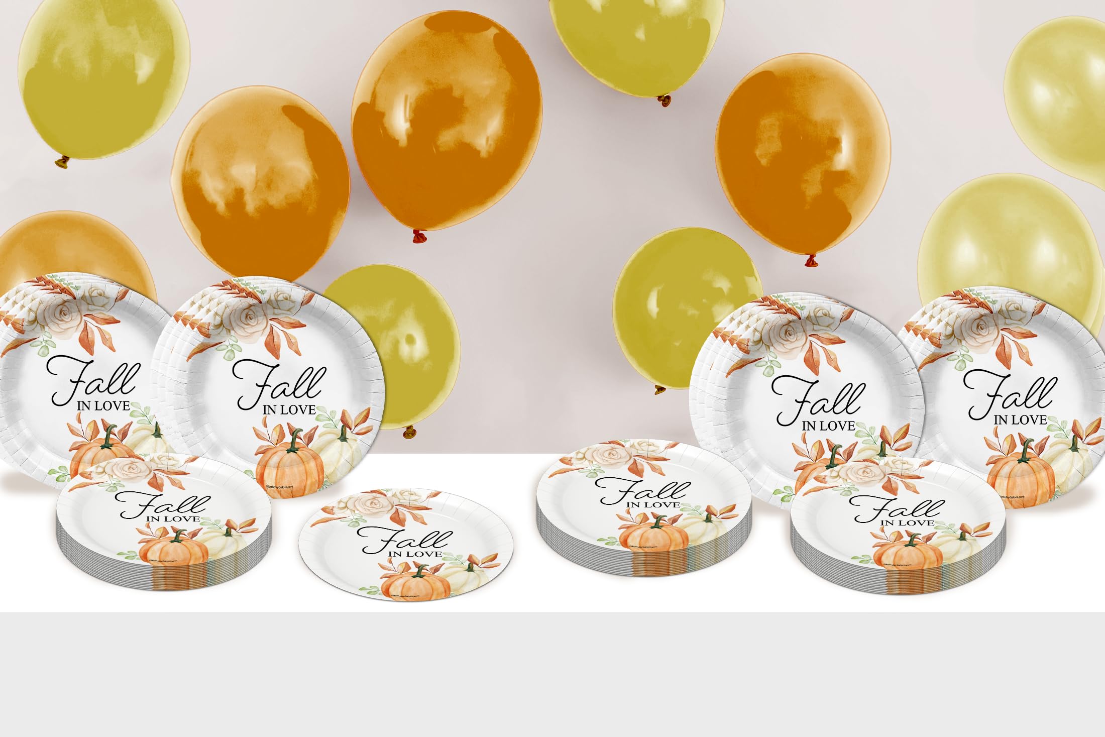 Birthday Galore Fall in Love Bridal Shower Party Supplies Large 9" Paper Plates in Bulk 32 Piece