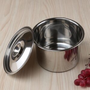 Stainless Steel Stock Pot,Stockpot Stainless Steel Easy to High Temperature Resistant Multifunctional with Lid Soup Pot for Seasoning Eggs (12cm)