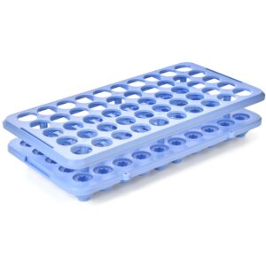 biglee plastic test tube holder rack with silicone pad for test tubes with a diameter of less than 18mm, detachable,holes 50 (1 pack)