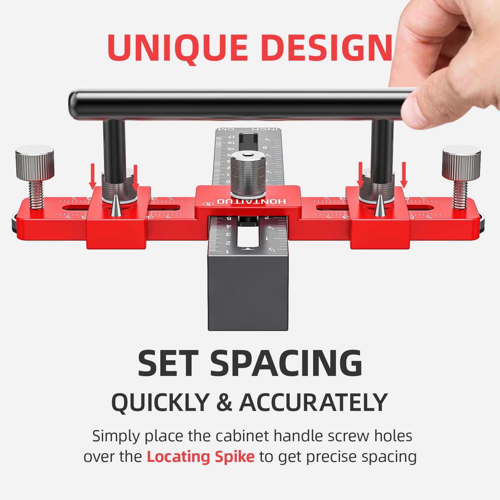 Enhanced Model Cabinet Hardware Jig,Adjustable Cabinet Handle Template Tool for Knobs,Handles and Pulls,Drawer Hardware Jig for Drawer Cabinet Installation,High Precise Woodworking Drill Guide