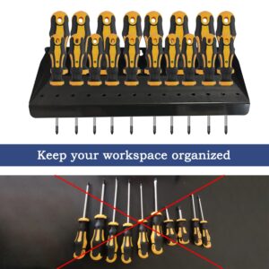 ANISUN Screwdriver Holder Wall Mount Screwdriver Organizer for Workshop, Shed, Garage, Home Screwdriver Rack Stores up to 32 Screwdrivers