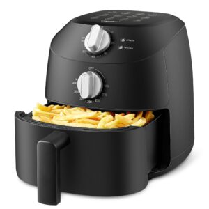 COMFEE' Compact 2.2 Quart Air Fryer with 12 Menu Options, Adjustable Timer & Temperature Control 180-400 degrees F, Dishwasher-Safe Nonstick Fry Basket with Stainless Steel Finish