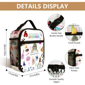 Shlnurae Popular Insulated Lunch Bag Women Tote Bag for Music Lovers, Large Capacity Lunch Box, Reusable Lunch Box for Adults Picnic Work