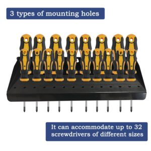 ANISUN Screwdriver Holder Wall Mount Screwdriver Organizer for Workshop, Shed, Garage, Home Screwdriver Rack Stores up to 32 Screwdrivers