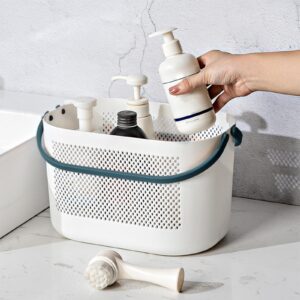 shower caddy portable for college dorm room, portable shower tote, large capacity shower organizer basket with handle, drainage hole at bottom, multifunctional storage basket for bathroom kitchen