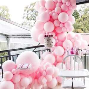 PartyWoo Pink Balloons 127 pcs Light Pink Balloons Different Sizes Pack of 36 18 12 10 5 Inch Pastel Pink Balloon Arch Kit Baby Pink Balloon Garland for Baby Shower Birthday Party Decorations Pink-Q05