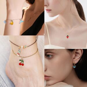 110PCS Bracelet Charms, Assorted Jewelry Making Charms, Gold Plated Enamel Charms Pendants for Necklace Bracelet Jewelry Making