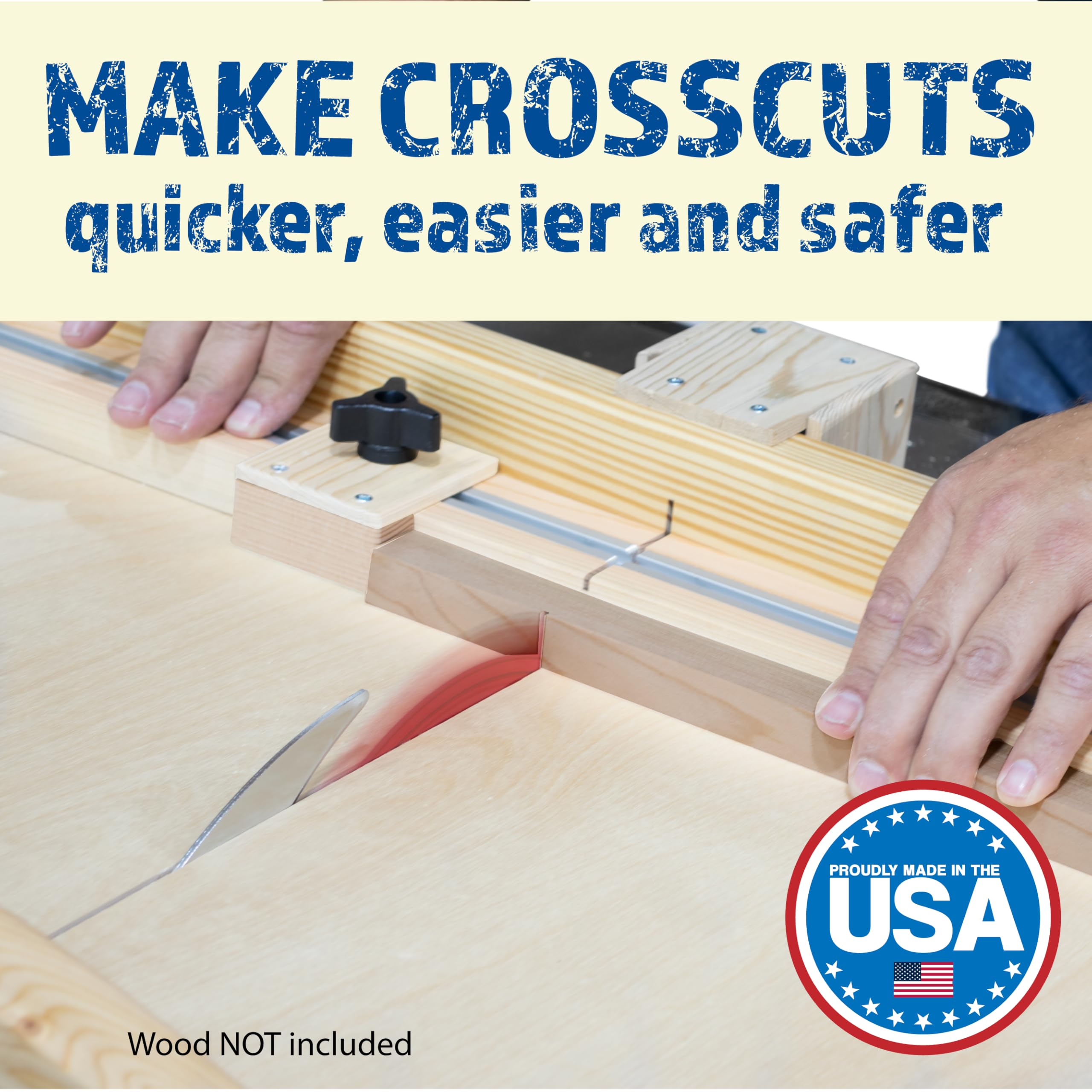 DIY Table Saw Crosscut Sled Kit (19" Kit w/Predrilled UHMW Bars)