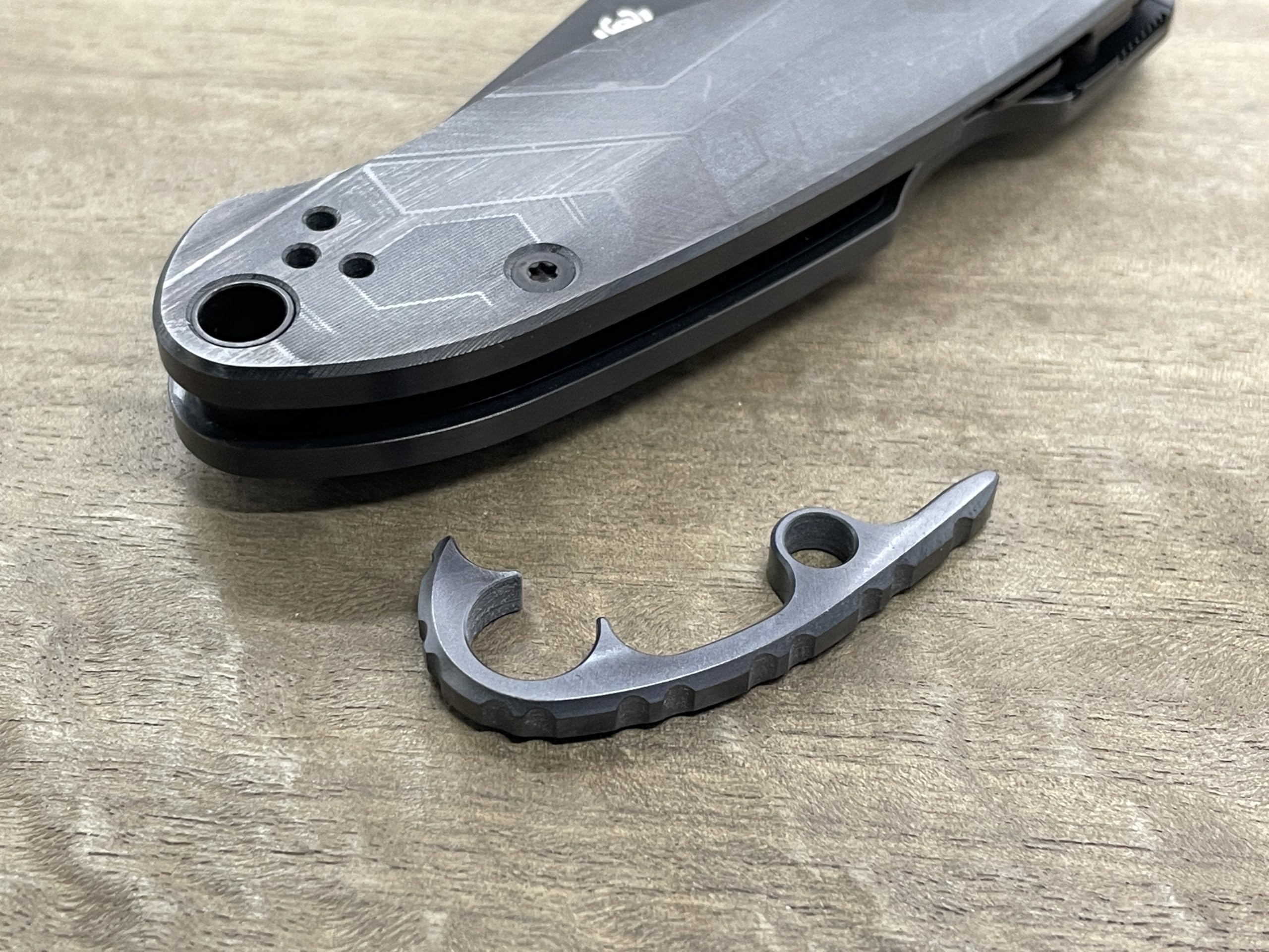 MetonBoss Polished Zirconium Gear BACKSPACER for Spyderco PARA 3