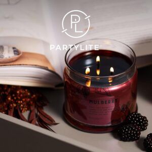 PartyLite 3-Wick Jar Candle, Highly Fragranced Clean Burning Glass Candle, 25-45 Hours Burn Time (Mulberry)