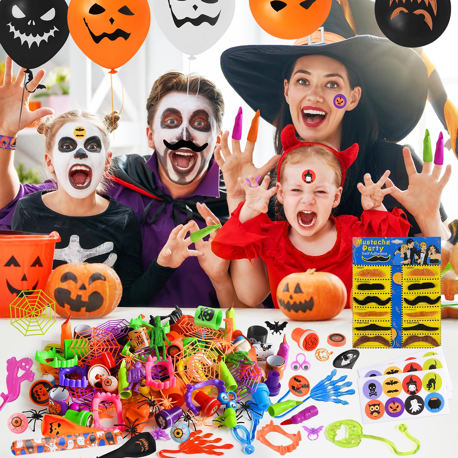 YEGEER Halloween Party Favors, 240 PCS Halloween Toys Bulk for Kids, Halloween Goodie Bag Stuffers Fillers, Trick or Treat Gifts Exchange, School Classroom Carnival Game Prizes Toys Set