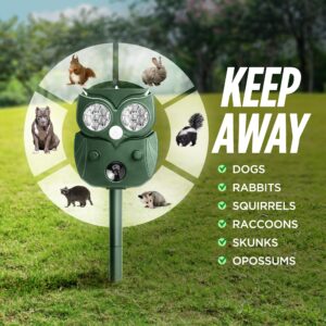 Guard Dog Security Ultrasonic Animal Repeller Outdoor, Rodent Repellent Ultrasonic Plug-in, Waterproof Defender Against Dog, Deer, Raccoon, Skunk, Rabbit, Rodent, Best for Garden, Lawn, Farm Use (1)