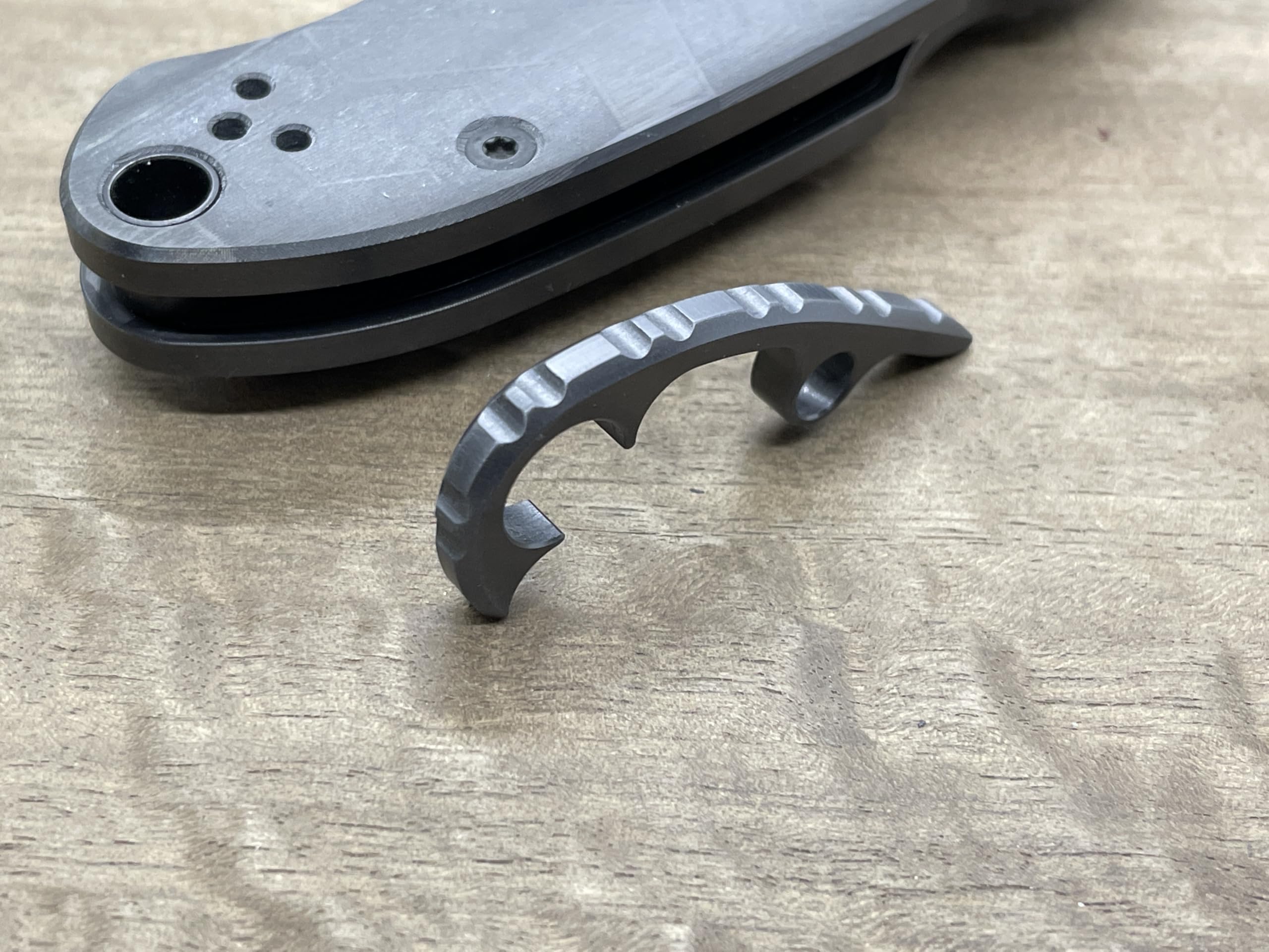 Metonboss Brushed Zirconium Gear BACKSPACER for Spyderco PARA 3