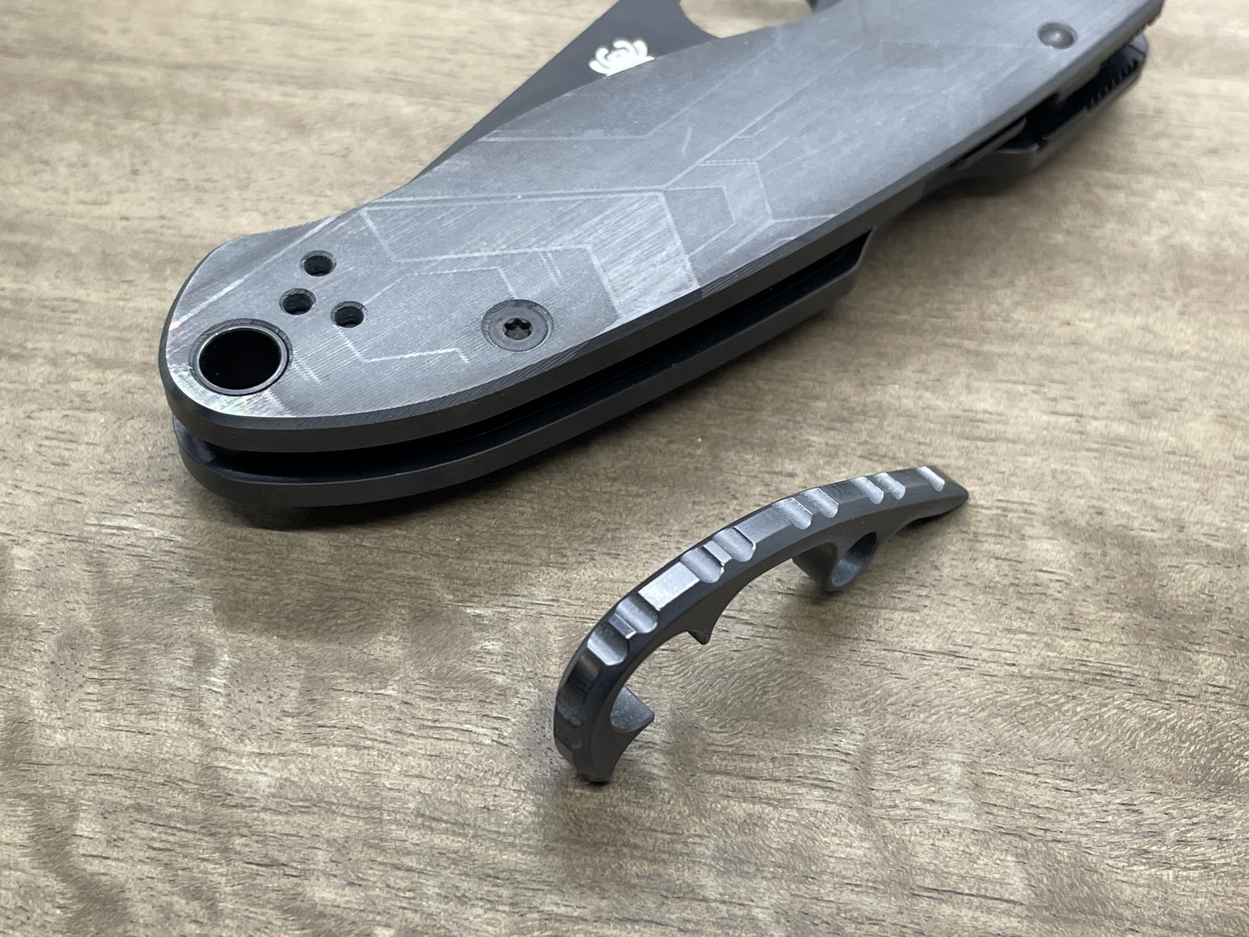 MetonBoss Polished Zirconium Gear BACKSPACER for Spyderco PARA 3