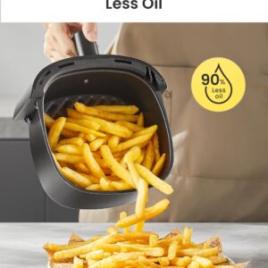 COMFEE' Compact 2.2 Quart Air Fryer with 12 Menu Options, Adjustable Timer & Temperature Control 180-400 degrees F, Dishwasher-Safe Nonstick Fry Basket with Stainless Steel Finish