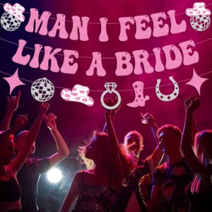 Man I Feel Like A Bride Banner Last Rodeo Bachelorette Party Decorations for Western Cowgirl Bridal Shower Wedding Party Supplies