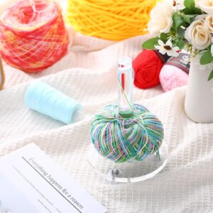 DoubleFill Acrylic Yarn Holder for Crocheting Knitting Frame Portable Yarn Spinner with Hole Thread Yarn Stand Organizer Tool Embroidery Craft Sewing Supply for Granny Present Craft Lover