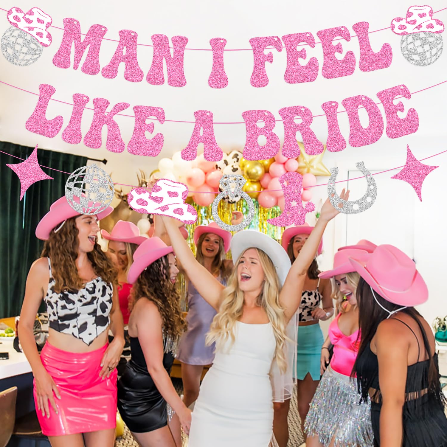 Man I Feel Like A Bride Banner Last Rodeo Bachelorette Party Decorations for Western Cowgirl Bridal Shower Wedding Party Supplies