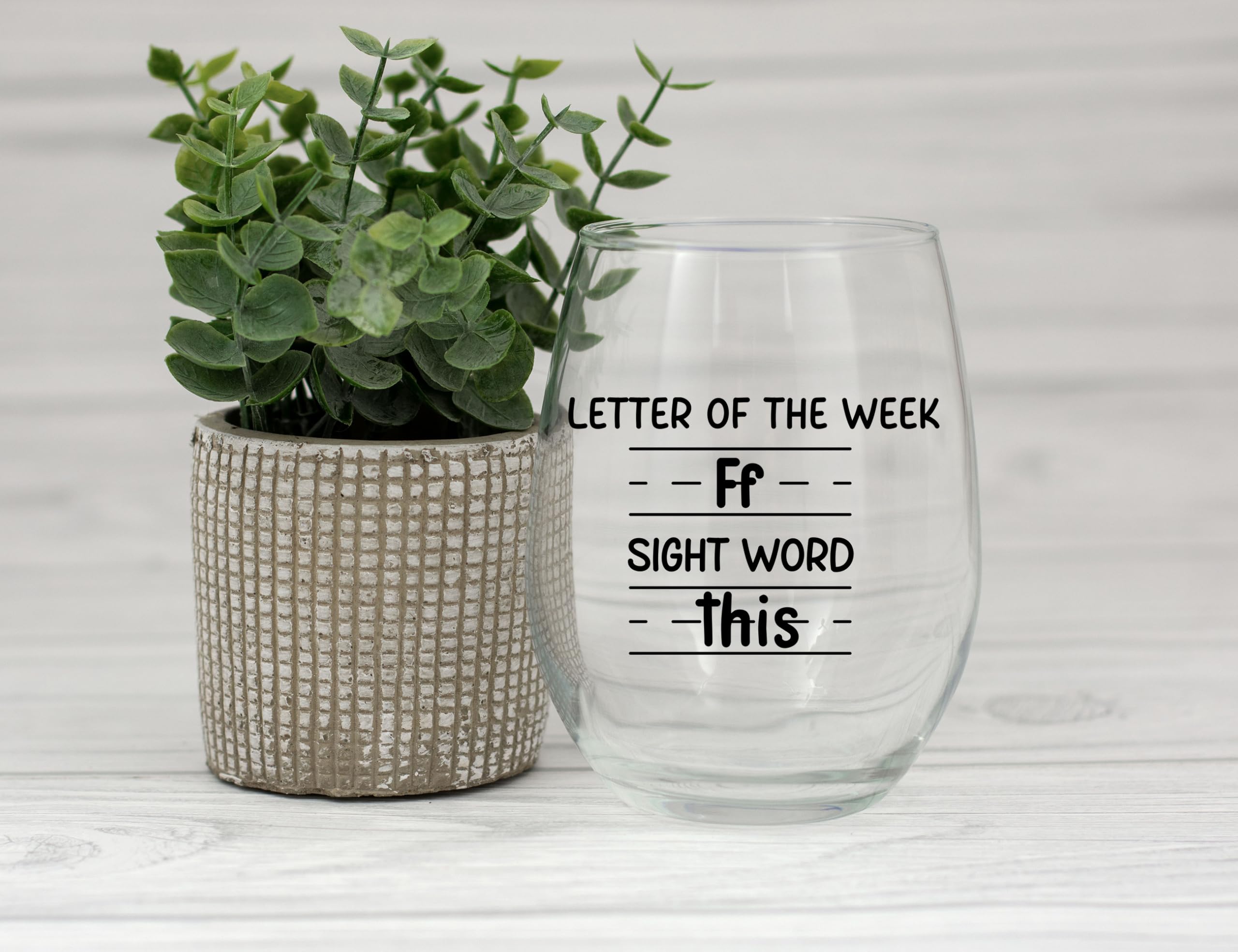 Sight Words 15 oz Wine Glass - Teacher Appreciation Gifts - Best New Teacher Gift Idea for Women, Funny Back to School Present from Students, Thank you Gifts for Coworker Retirement Birthday Christmas