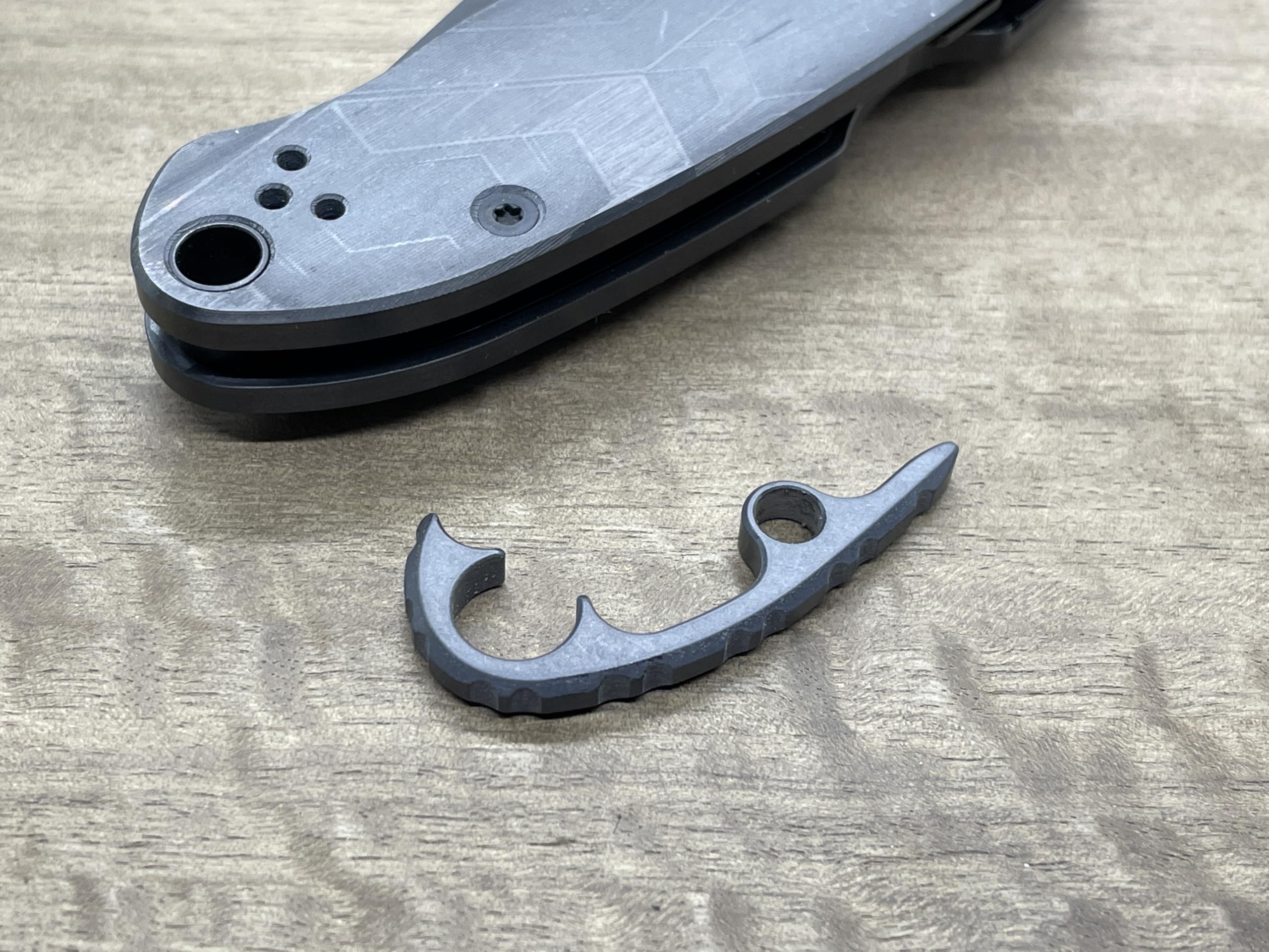 Metonboss Tumbled Zirconium Gear BACKSPACER for Spyderco PARA 3