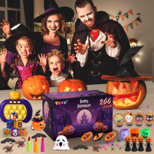 Exun 200PCS Halloween Party Favors, Bulk Halloween Toys for Treats, Non-Candy Classroom Prizes, Goodie Bag Stuffers, Pinata Fillers, Ideal Halloween Gifts for Kids, Teens, and Toddlers