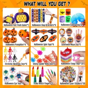 Exun 200PCS Halloween Party Favors, Bulk Halloween Toys for Treats, Non-Candy Classroom Prizes, Goodie Bag Stuffers, Pinata Fillers, Ideal Halloween Gifts for Kids, Teens, and Toddlers