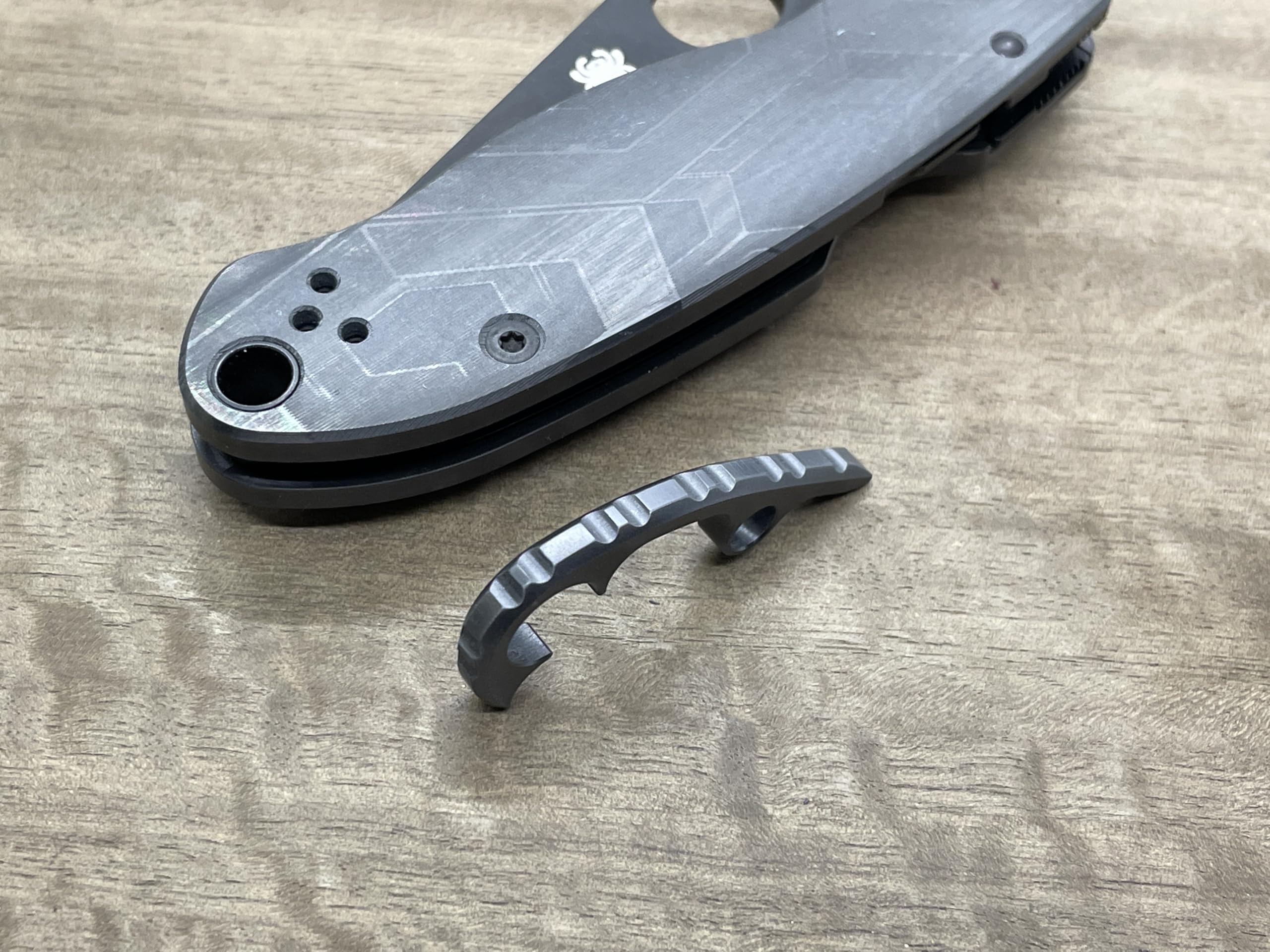 Metonboss Brushed Zirconium Gear BACKSPACER for Spyderco PARA 3