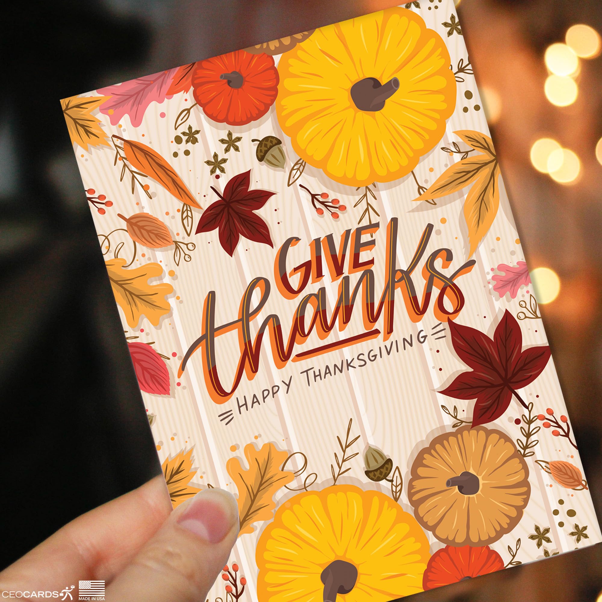 Thanksgiving Cards for Business & Family (Variety Pack of 5 Designs of Thanks) Greeting Card Set Pack of 20 Thanksgiving Cards with Envelopes (5x7 inch - A7) Office, Work, Employees & Clients VP2403