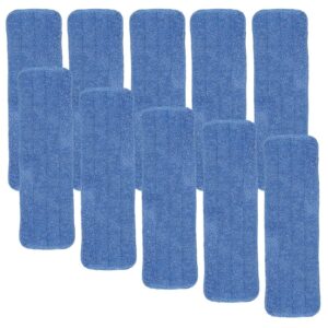 generic 10 pack 18 inch spray mop replacement heads for wet/dry mops, reusable microfiber mop pads compatible with bona floor care system - blue