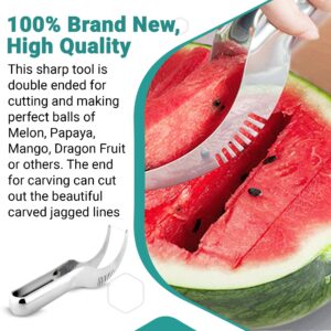 Watermelon Slicer Cutter. Stainless Steel, Sharp Blade, Ergonomic Design, Comfortable Grip, Compact Size, Save time, No Messy Cutting, Reduce Food Waste. Cantaloupe, Honeydew, even Pineapple.