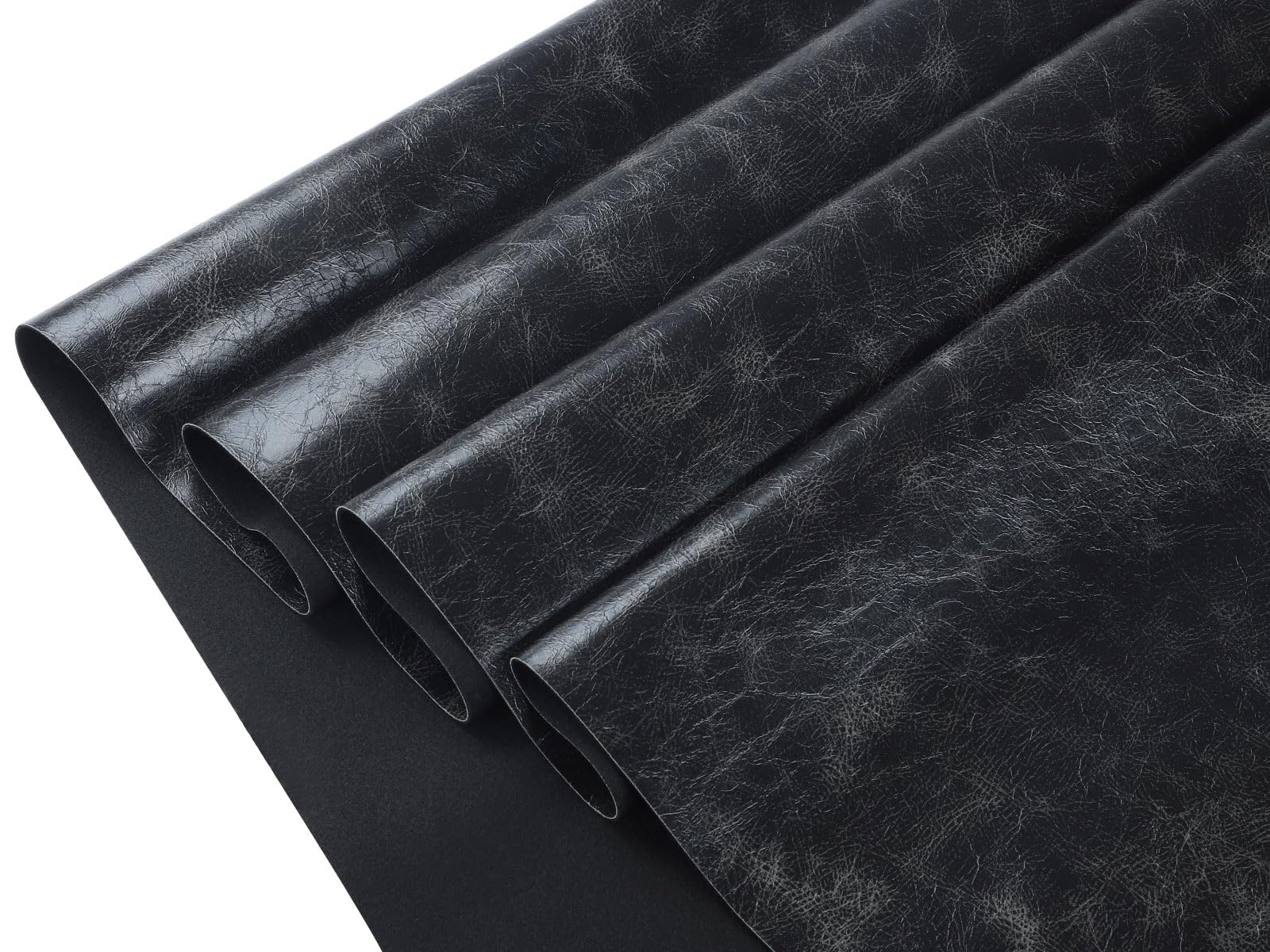 CDY Marine Vinyl Fabric,Soft Waterproof Synthetic PU Fabric Material 1.1mm Thick 54" x 36"Upholstery Faux Leather Fabric for Upholstery Muscle Car,Furniture, Sofa (Black Gray)