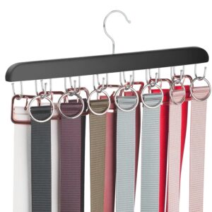 hoomast belt hanger belt organizer tie rack tank top bra hanger tie hanger bra organizer for closet with 14 hooks,upgraded 360°rotating,space saver for tank top, underwear & tie 1pcs storage