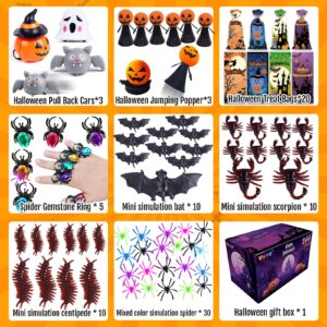 Exun 200PCS Halloween Party Favors, Bulk Halloween Toys for Treats, Non-Candy Classroom Prizes, Goodie Bag Stuffers, Pinata Fillers, Ideal Halloween Gifts for Kids, Teens, and Toddlers