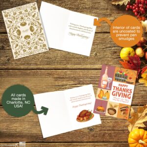 Thanksgiving Cards for Business & Family (Variety Pack of 5 Designs of Thanks) Greeting Card Set Pack of 20 Thanksgiving Cards with Envelopes (5x7 inch - A7) Office, Work, Employees & Clients VP2403