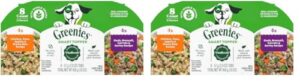 greenies smart topper high protein wet mix-in for dogs, chicken, peas, apples, and brown rice recipe & duck, broccoli, carrots and barley recipe variety pack with whole grains, 2oz. 8 trays