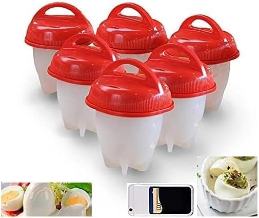 6 Pcs Egg Cooker and Steamer Silicone Poached Egg Cups for Boiling Eggs Hard Boiled Egg Maker Silicone Egg Mold - Poached Egg Cooker Hardboiled Egg Making Poached Egg Holder Mold