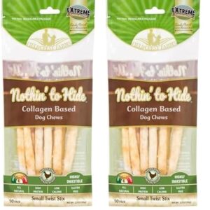 Fieldcrest Farms Nothing to Hide Natural Rawhide Alternative Small Twist Stix for Dogs - (10 Sticks) All Natural Easily Digestible Chews for All Breed Dogs - Great for Dental Health (Pack of 2)