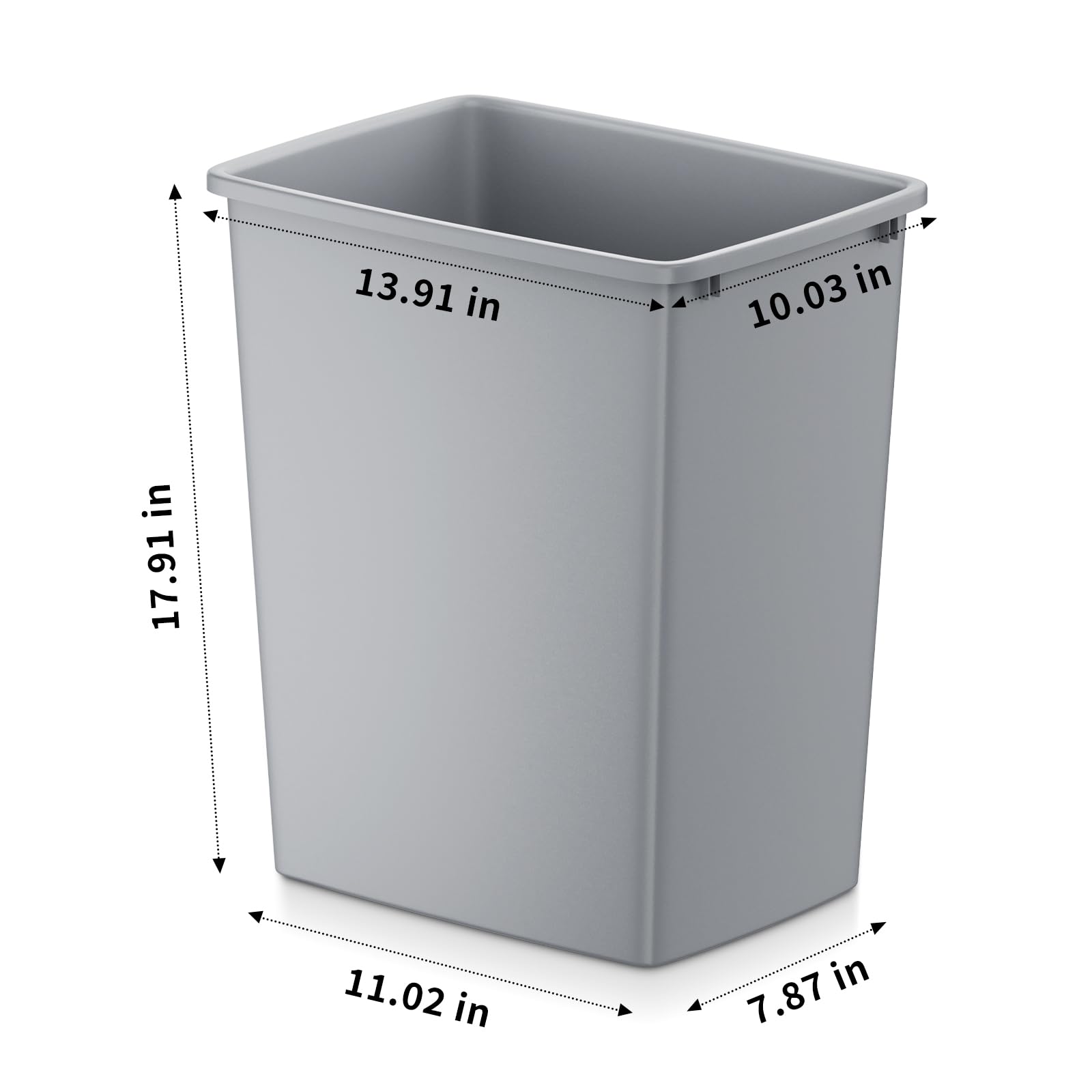 ROOMTEC 35QT Kitchen Trash Can, Wastebaskets, Lightweight Trash Can for Workspace, Bathroom, Office, 1 Piece