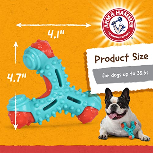 Arm & Hammer for Pets Nubbies Wishbone Dog Dental Toy| Best Dog Chew Toy for Moderate Chewers | Dog Dental Toy Helps Reduce Plaque & Tartar | Chicken Flavor Baking Soda (Pack of 2)