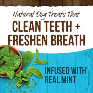 Merrick Fresh Kisses Natural Dental Chews Toothbrush Treat Shape Infused with Real Mint for Tiny Dogs 5-15 Lbs - 33 ct. Bag (Pack of 2)