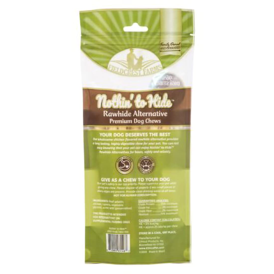 Fieldcrest Farms Nothing to Hide Natural Rawhide Alternative Small Twist Stix for Dogs - (10 Sticks) All Natural Easily Digestible Chews for All Breed Dogs - Great for Dental Health (Pack of 2)