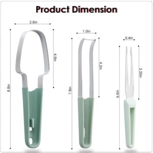 YEPVIE Watermelon Cutter Slicer Tool, 3-in-1 Stainless Steel Watermelon Fork Slicer and Popsicle Cutter with Clear Wall Hook, Portable Fruit Cutter Set for Home, Kitchen and Camping