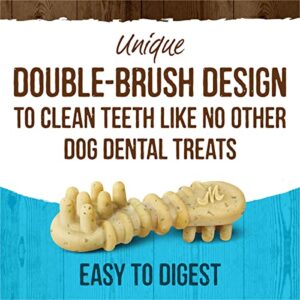 Merrick Fresh Kisses Natural Dental Chews Toothbrush Treat Shape Infused with Real Mint for Tiny Dogs 5-15 Lbs - 33 ct. Bag (Pack of 2)