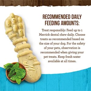 Merrick Fresh Kisses Natural Dental Chews Toothbrush Treat Shape Infused with Real Mint for Tiny Dogs 5-15 Lbs - 33 ct. Bag (Pack of 2)