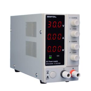 wanptek nps306w dc power supply variable, 30v 6a adjustable switching regulated dc power supply digital regulated lab grade for research institutes, laboratories, factories white